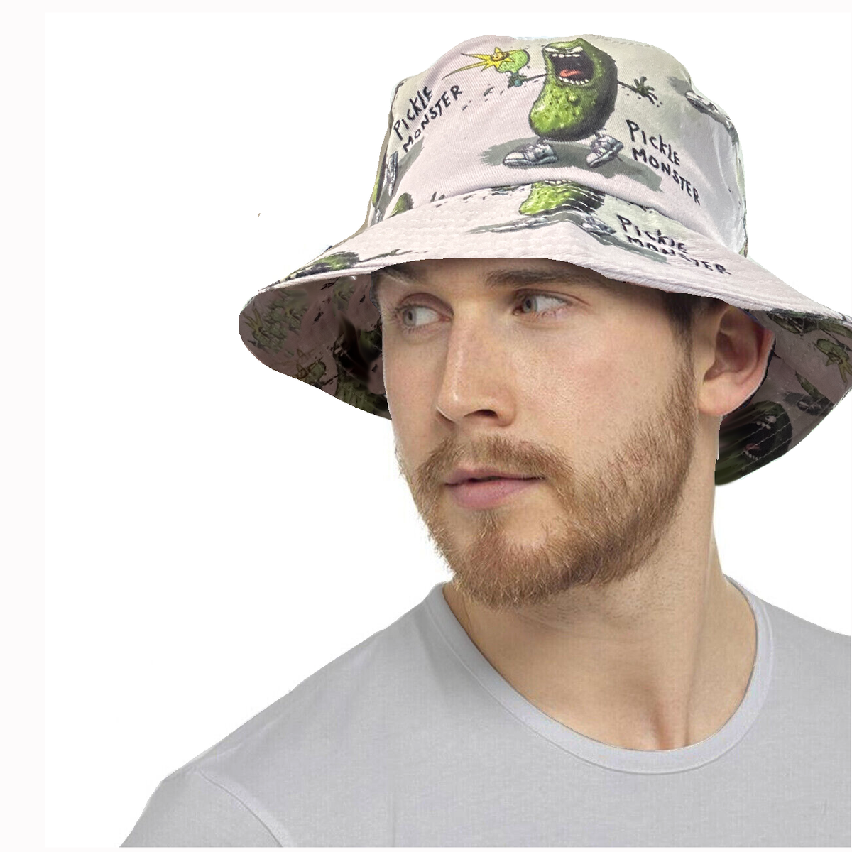 Pickle Monster Bucket Hat - Fun Hat Features the Dreaded Pickle Monster