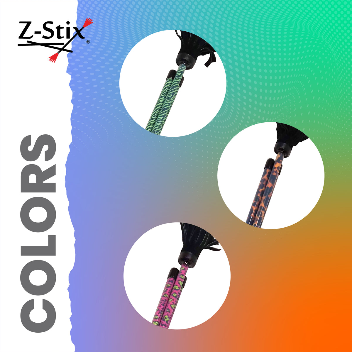 Z-Stix Professional Juggling Flower Sticks-Devil Sticks and 2 Hand Sticks, High Quality, Beginner Friendly - Animal Series —