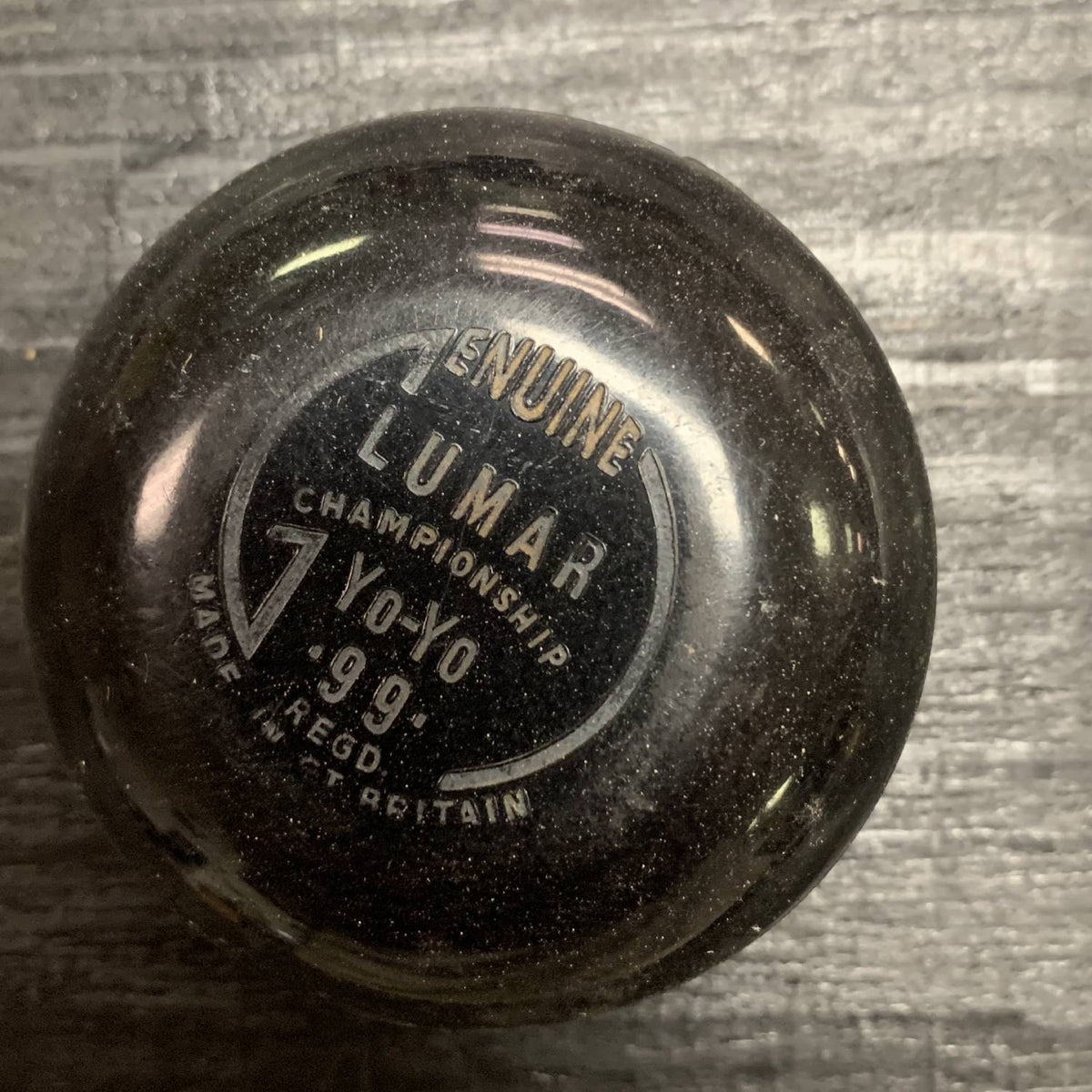 Vintage Genuine Lumar 99 Plastic Yo-Yo- Black Good/Fair Condition — view 3