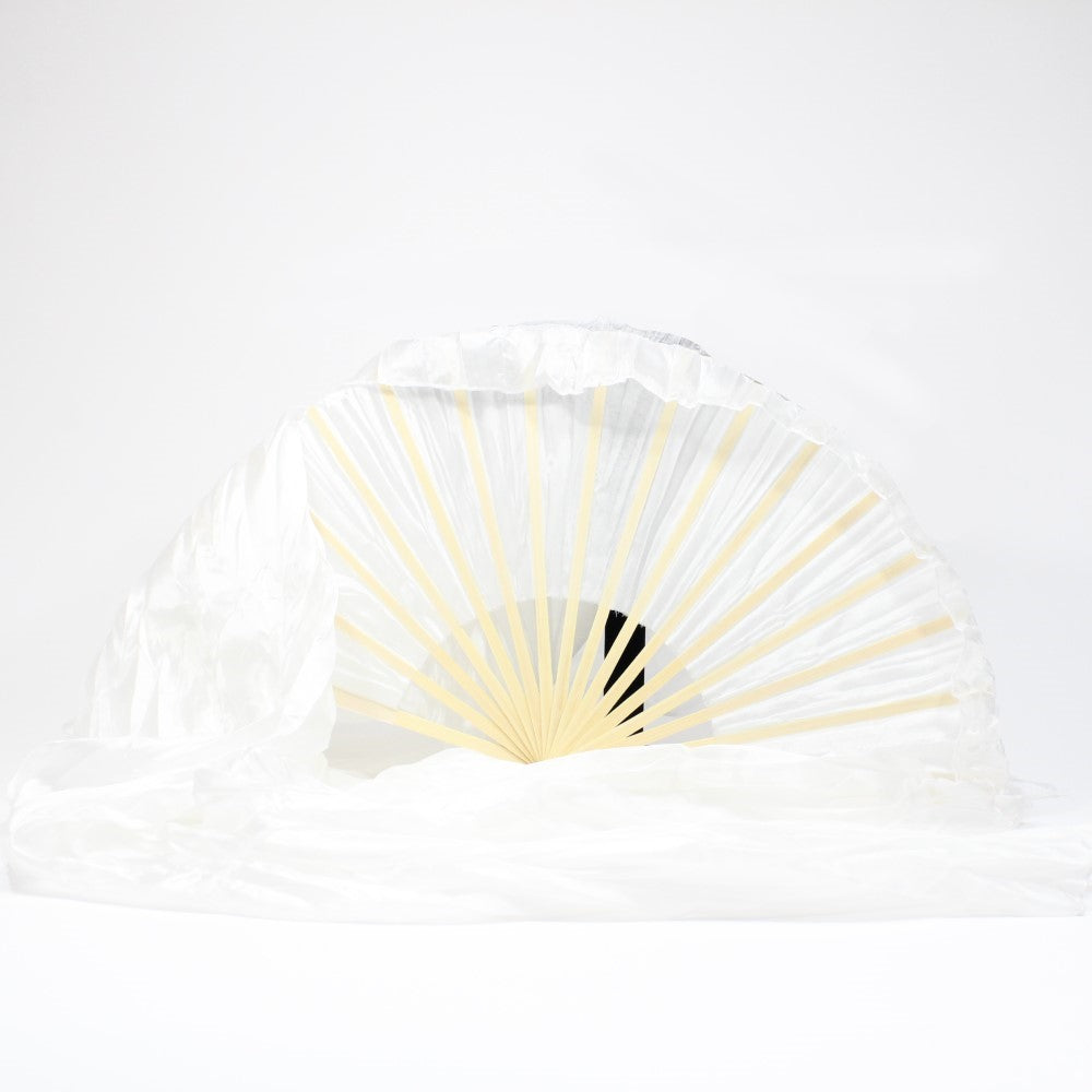 Mougee Silk Fans - for Flow Dance or Festivals - Sturdy Bamboo Handle and Carry Pouch — view 3