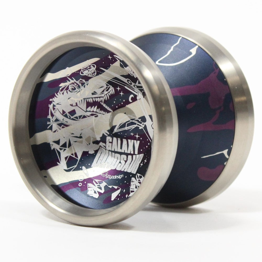 C3yoyodesign Galaxy Dinosaur Yo-Yo - Titanium Ring Bi-Metal YoYo — view 3
