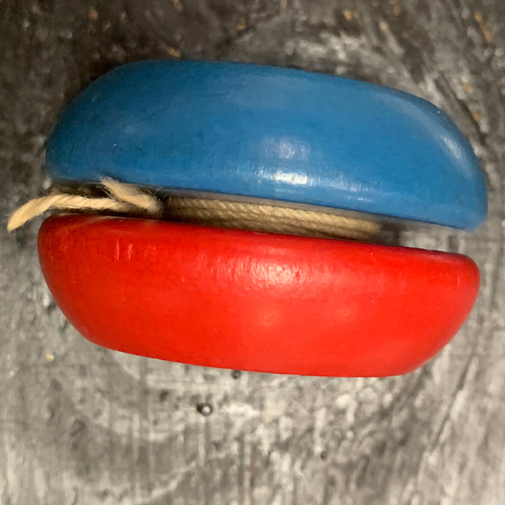 Vinatge Duncan Beginner Wooden Yo-Yo 50s Blue/Red Fair Cond — view 2