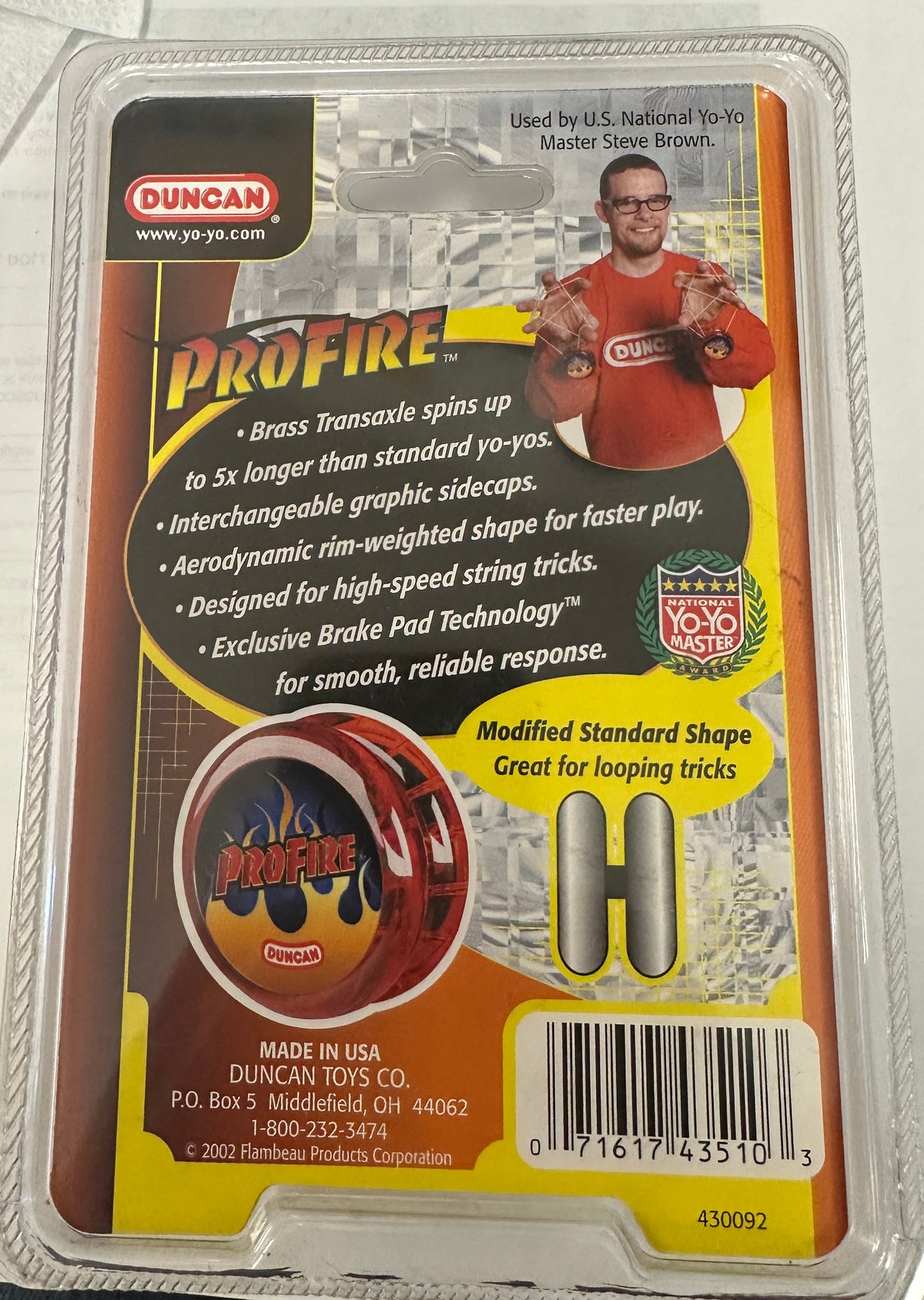 Vintage Duncan ProFire Yo-Yo - Collectible - Translucent Red NEW USA — view 2
