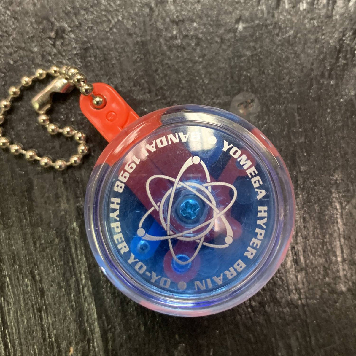 Tiny little vintage Yomega Yo-yo Key chain - 1.25" Excellent Cond. Blue Hyper brain