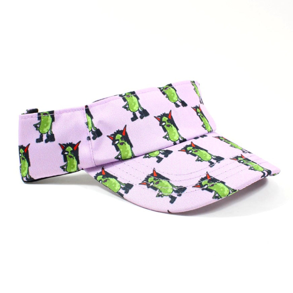 Pickle Monsters Adjustable Pickleball Visor - Adjustable One Size Fits All Sun Visor - Featuring the Dreaded Pickle Monster