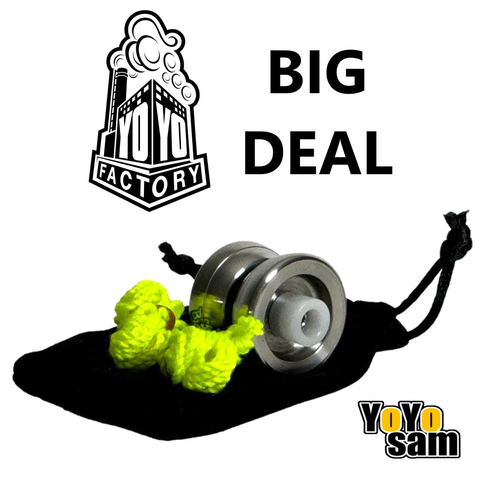 YoYoFactory Big Deal Yo-Yo - Stainless Steel Micro YoYo with Hubstacks