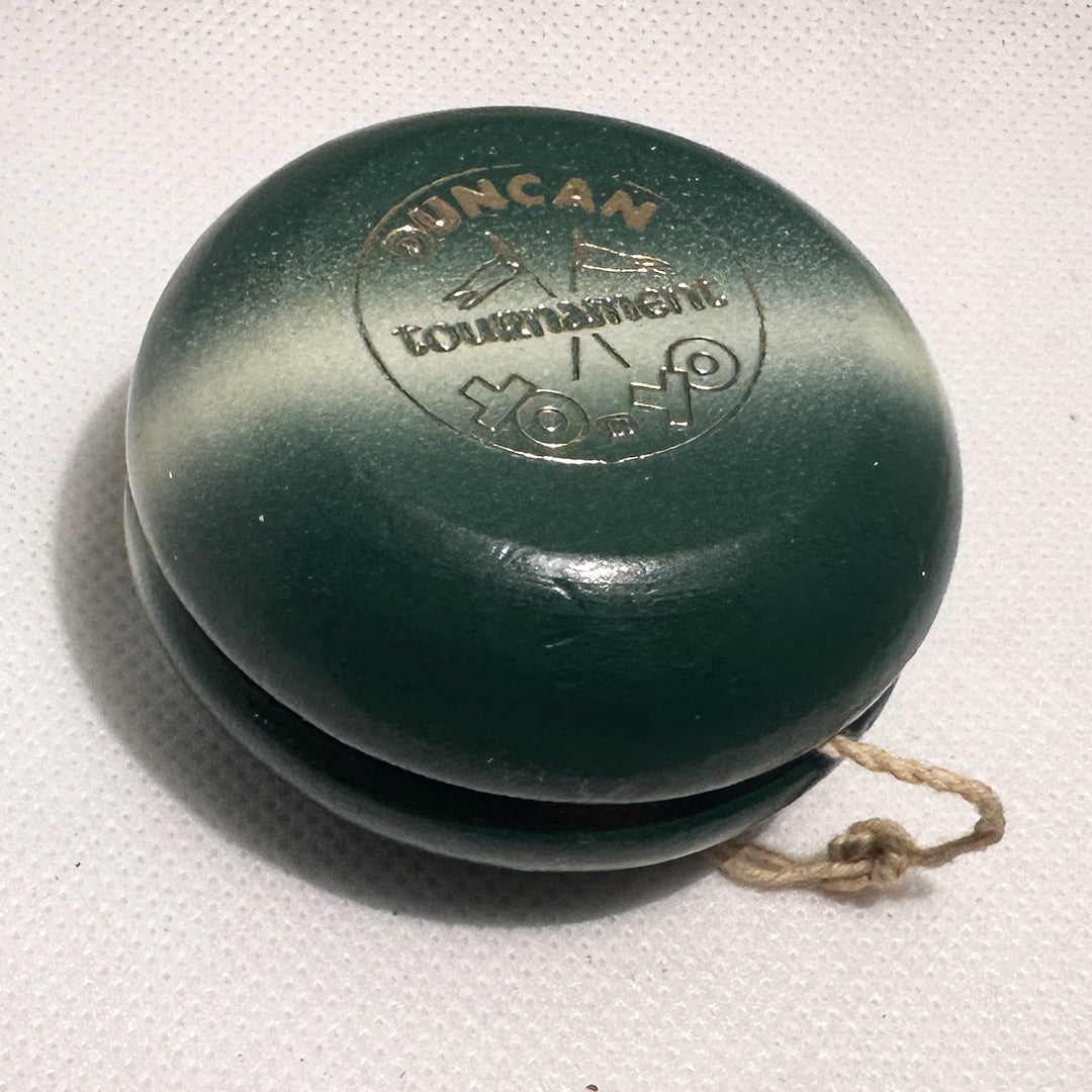Vintage Duncan Tournament "crossed flags" Yo-Yo - Not a replica - Dark Green- Excellent Condition — view 3
