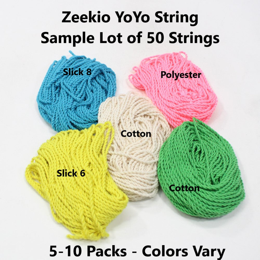 Zeekio Yo-Yo Strings - Sample Lot of Yo-Yo Strings -Assorted Styles - 50 Strings - (Color Combinations Vary)