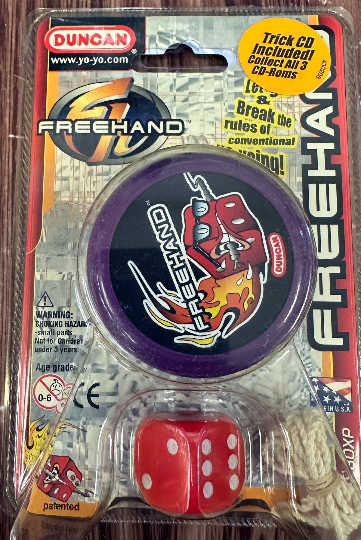 Vintage Duncan Original Freehand Yo-Yo W/ Trick CD Purple