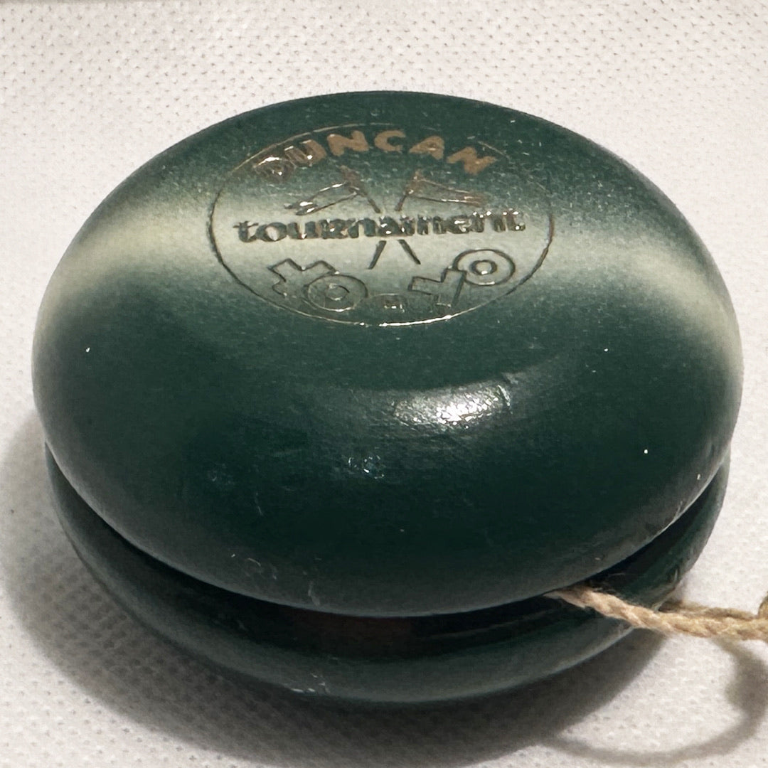 Vintage Duncan Tournament "crossed flags" Yo-Yo - Not a replica - Dark Green- Excellent Condition — view 2
