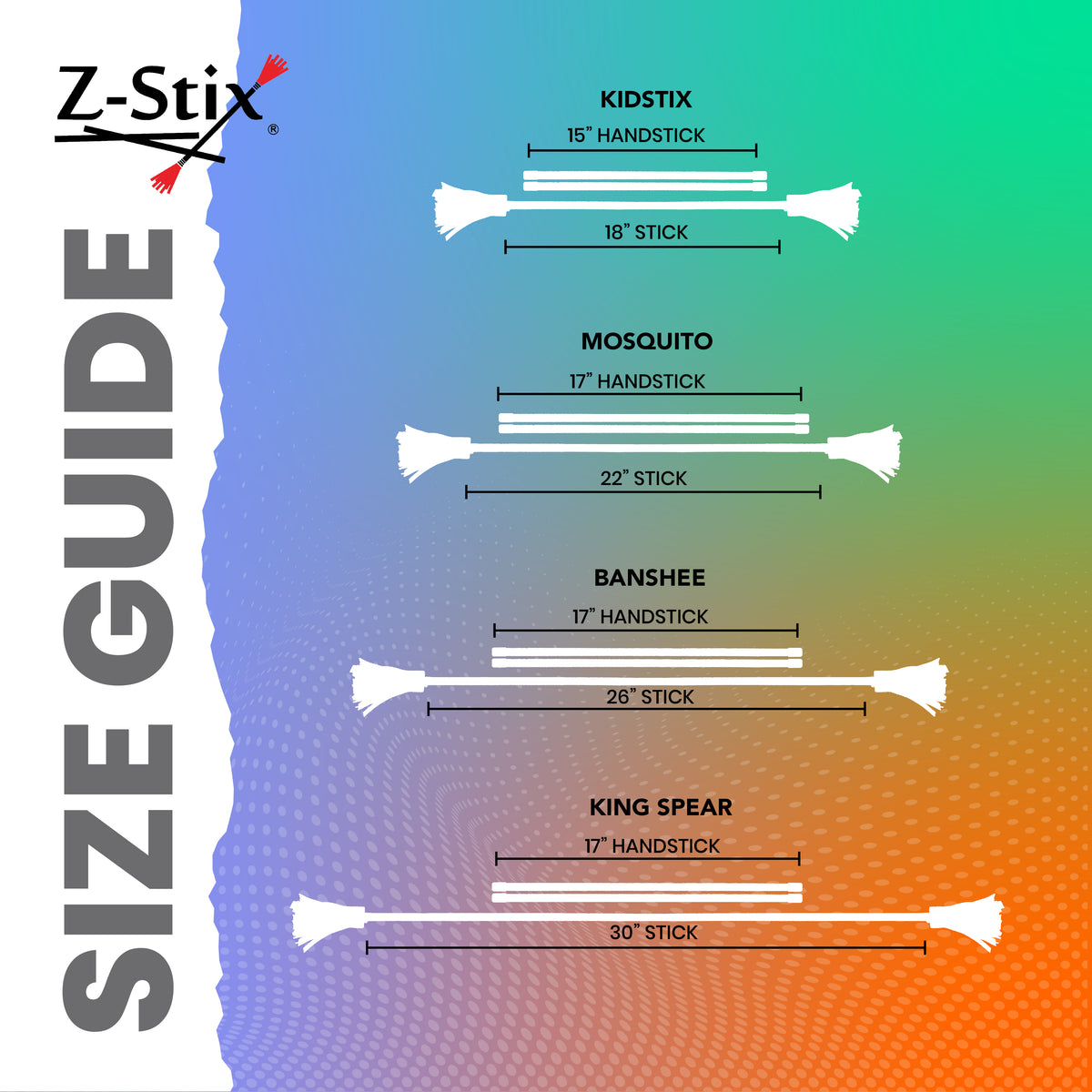 Z-Stix Professional Juggling Flower Sticks-Devil Sticks and 2 Hand Sticks, High Quality, Beginner Friendly - Animal Series —