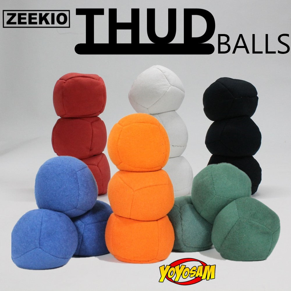Zeekio Thud Juggling Ball Set - Lightweight 90g Beanbag Ball/Footbag - Super Soft - Set of Three (3)