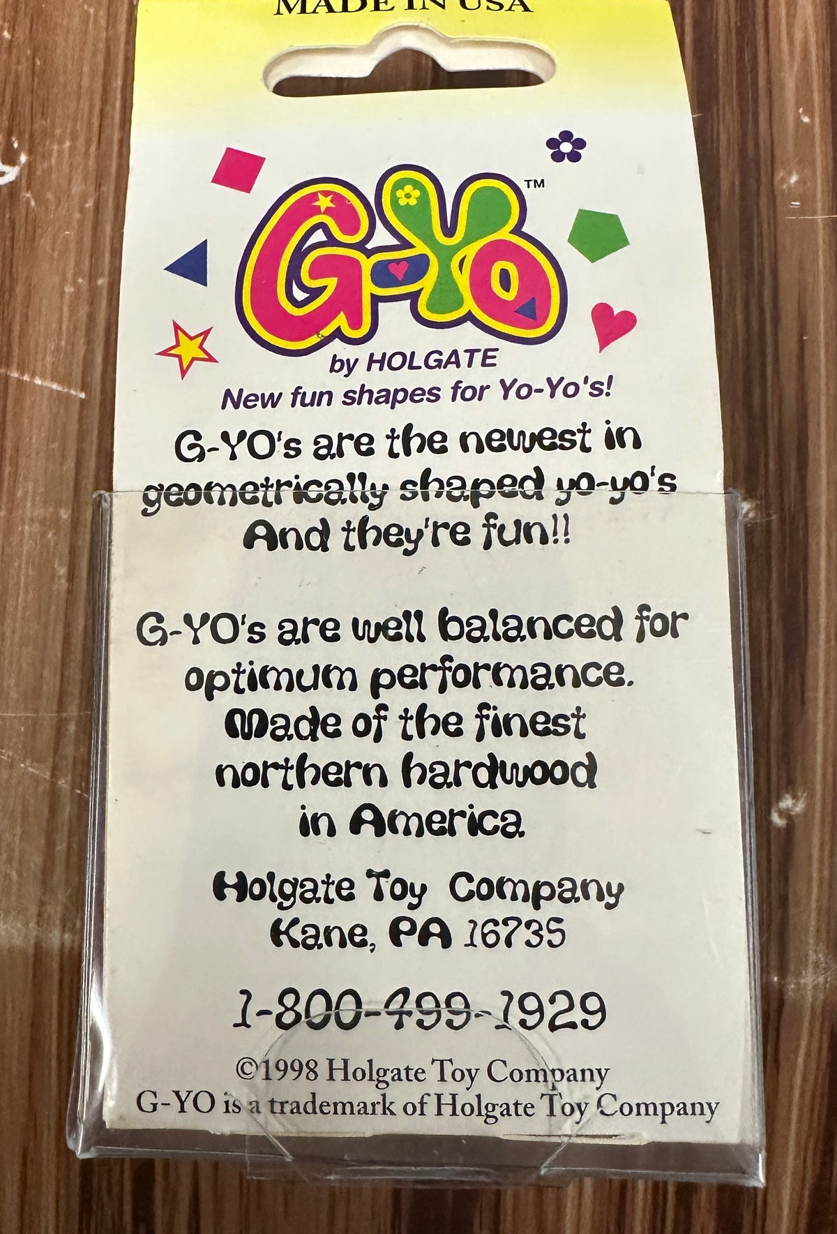 Vintage G-Yo Maple Wood Yo-Yo by Holgate - Yellow Flower 1998 — view 2