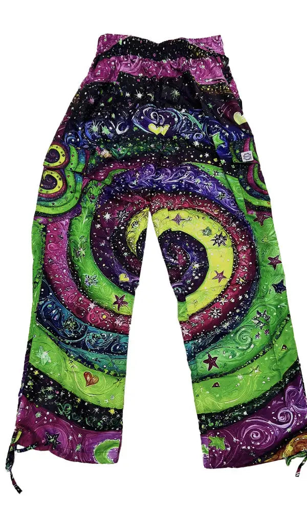 Mougee Festival Pants - Unisex Lightweight Rave Pants - Wide Leg, Adjustable Ankle Ties, Elastic Waist — view 9