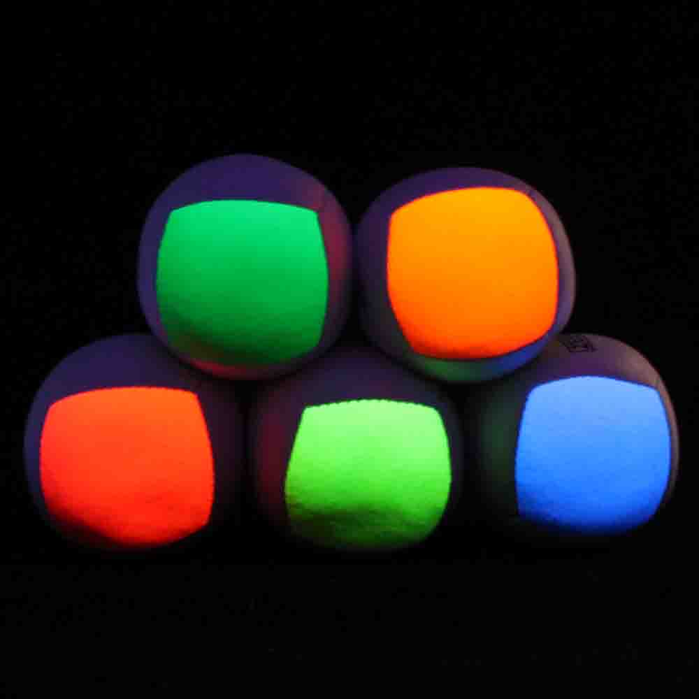 Zeekio Lunar Juggling Balls - 110g Professional UV Reactive 6 Panel Ball - Pack of 3 β view 2