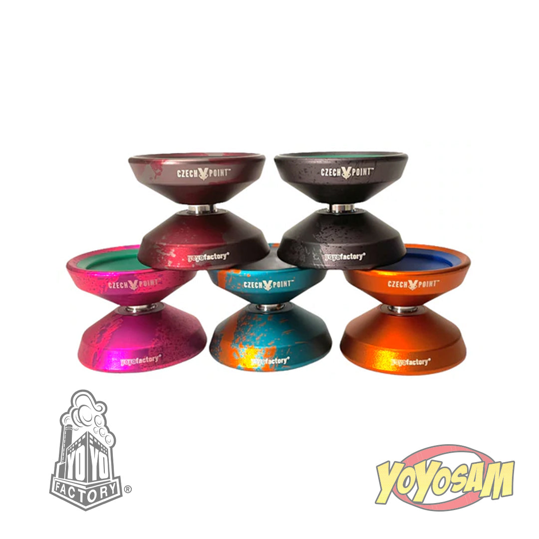 YoYoFactory Czech Point Pivot Yo-Yo- POM Fingerspin Cap- Metal YoYo
