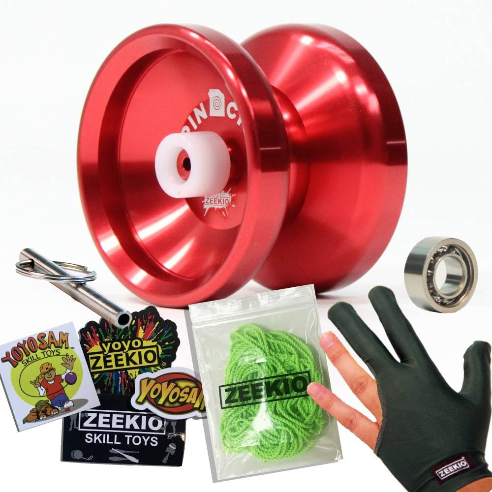 Zeekio Spin Cycle Yo-Yo - Beginner Responsive Beginner Aluminum YoYo - Extra Bearing, Tool, Strings, Glove, Stickers — view