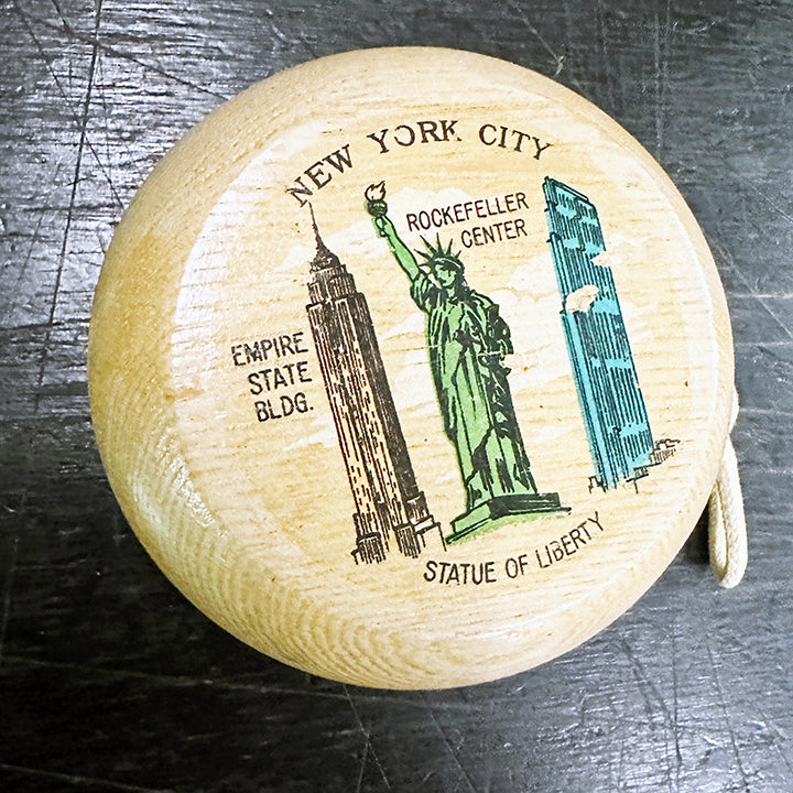 Vintage Wood Novelty Giant New York Yo-Yo - 4" -Real Wood — view 2