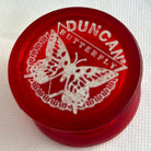 Vintage Duncan Butterfly Yo-Yo - Late 90s Transluscent Red with white imprint Very Good Condition