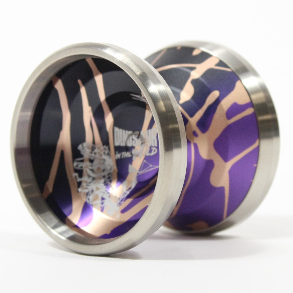 C3yoyodesign x W1LD Dinosaur in the Wild Yo-Yo - Bi-Metal - 6061 AL with Titanium Rim YoYo — view 4