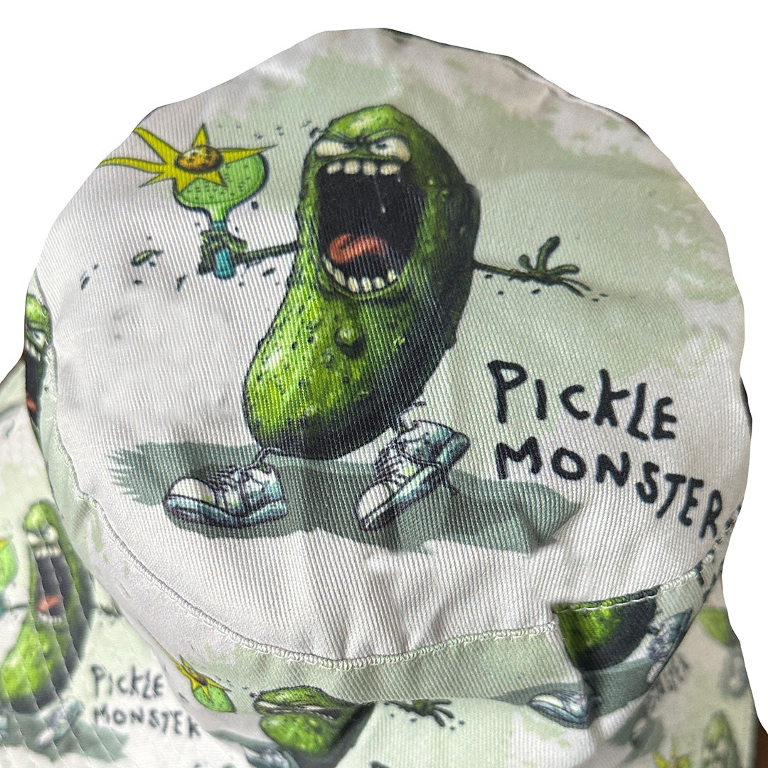 Pickle Monster Bucket Hat - Fun Hat Features the Dreaded Pickle Monster — view 2