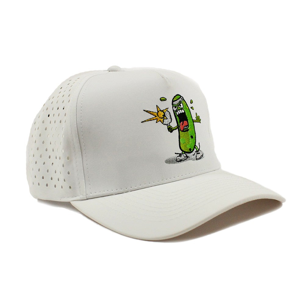 Pickle Monsters Hat - 5 Panel Laser Perforated Cap - Adjustable with Embroidered Pickle Monster Design — view 7