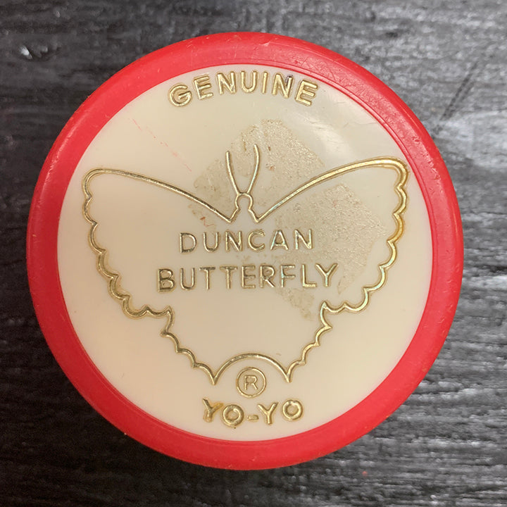 Vintage Duncan Butterly Yo-Yo Red/White/Yellow 1960s Good Cond.