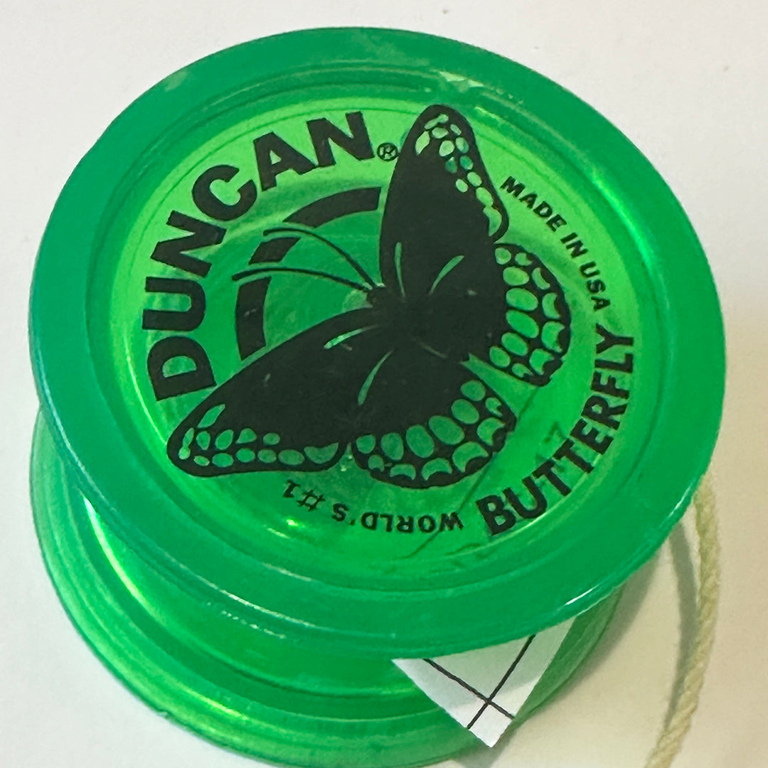 Vintage Duncan Butterfly Yo-Yo - Early 90s Transluscent Green Excellent Condition — view 2