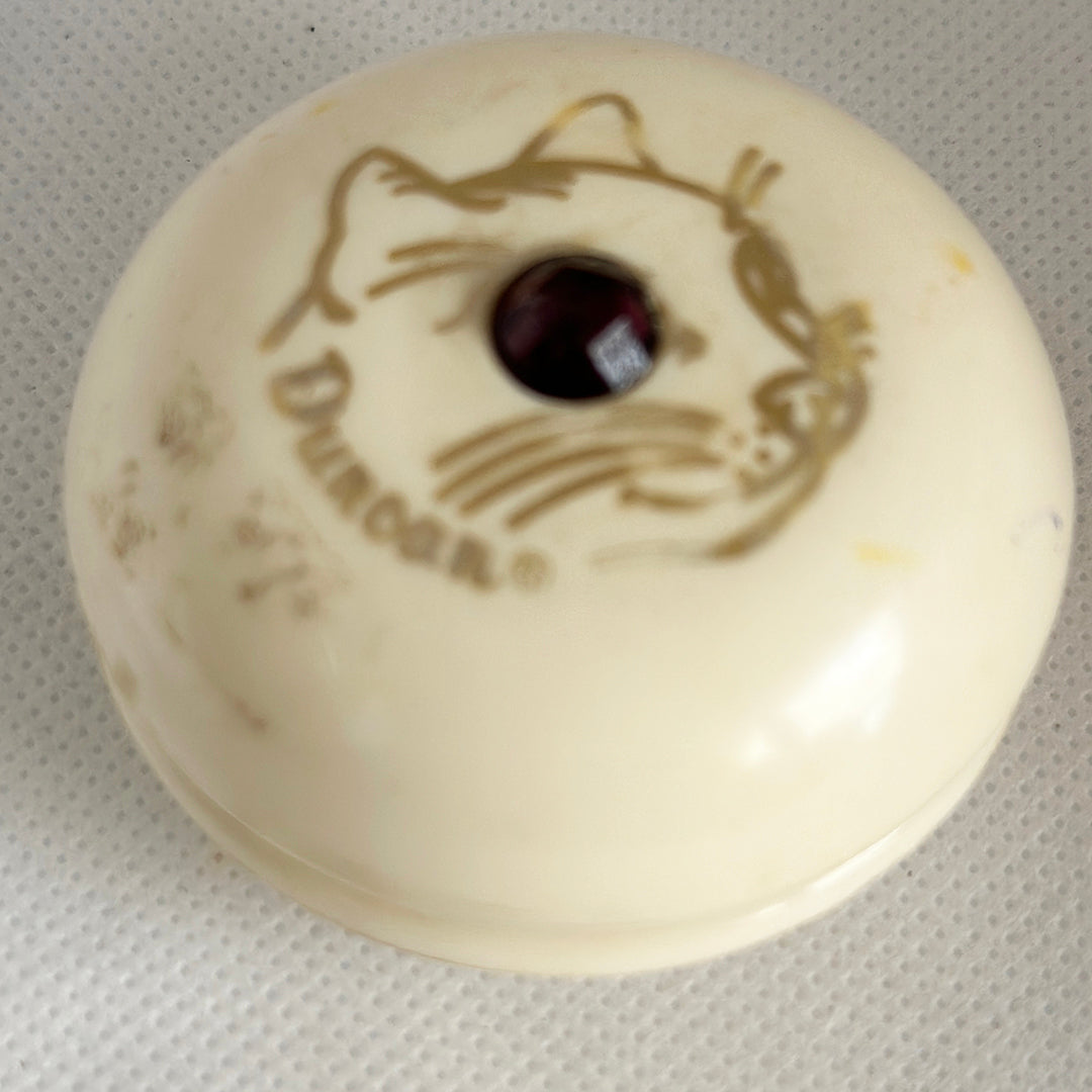 Vintage Duncan White cat Jewel Yo-Yo 80s Good Condition Amber eye