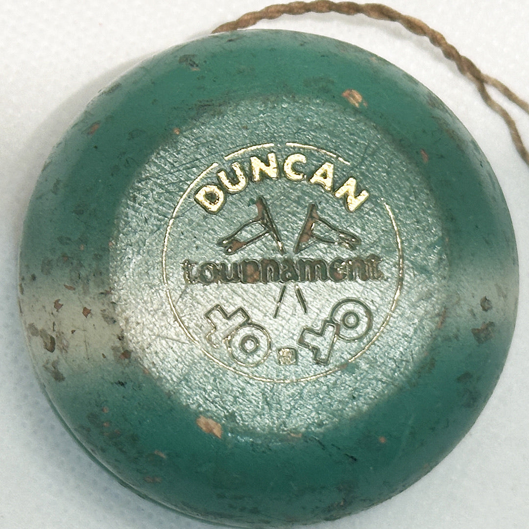 Vintage Duncan Tournament "crossed flags" Yo-Yo - Not a replica - Light Blue Fair Condition — view 4