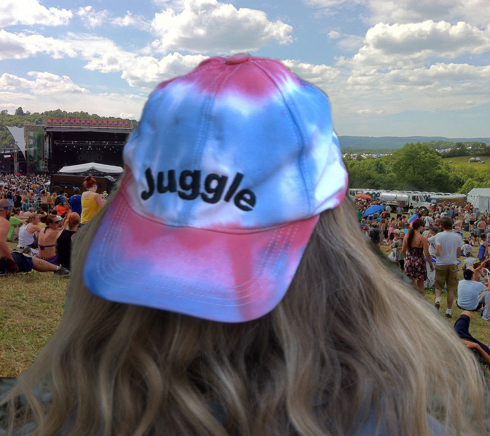Tie Dye Juggle Baseball Cap - Hand Dyed - Embroidered - Adjustable Juggling Hat — view 4