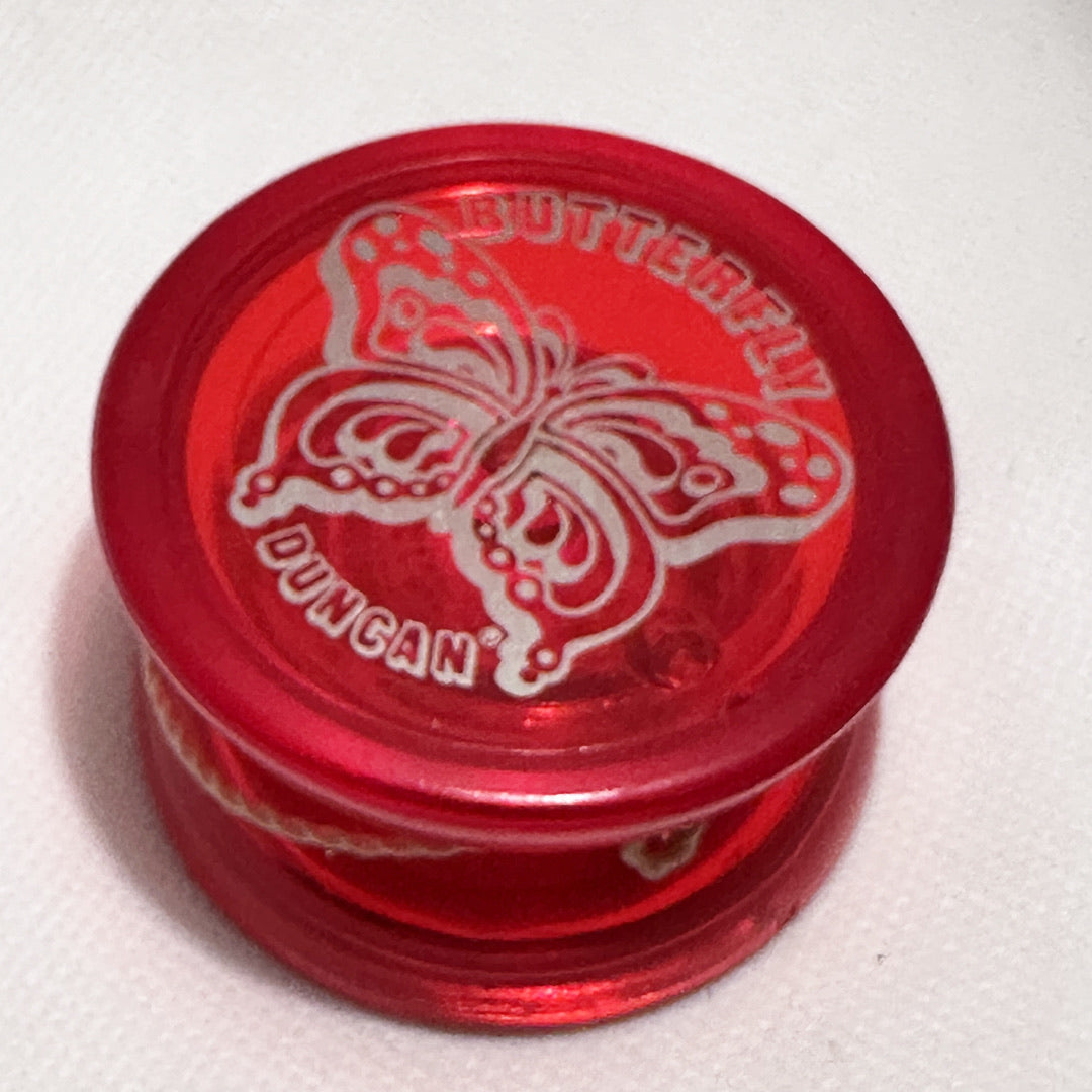 Vintage Duncan Butterfly Yo-Yo - Early 90s Translucent Red Very Good Condition
