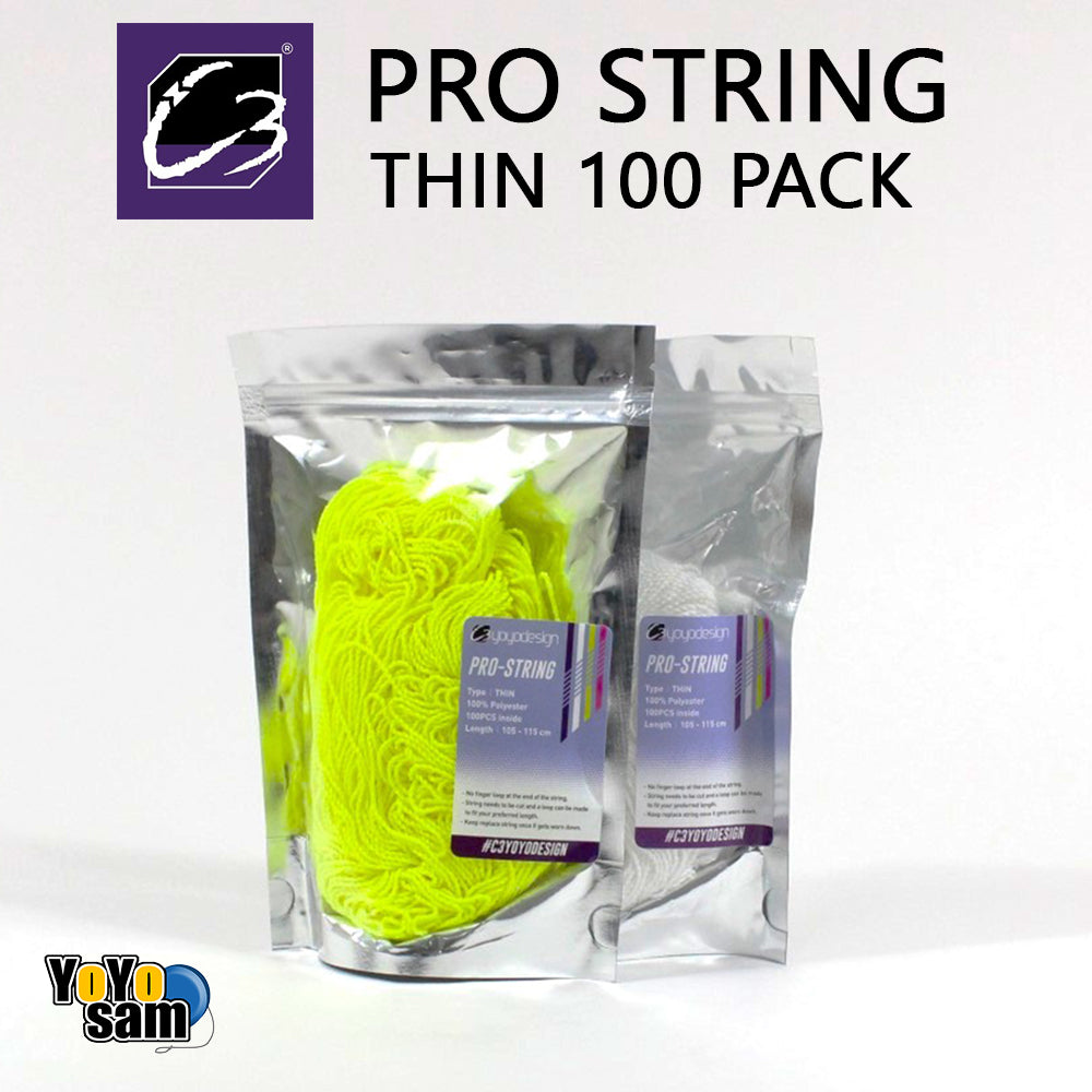 C3yoyodesign Pro Yo-Yo String - Thin Size Polyester - 100 Pack of YoYo String