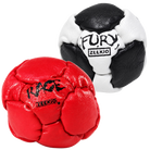 Zeekio Rage Red and Fury Black and White leather footbag 2-pack