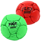 Zeekio Rage Neon Green and Fury Red leather footbag 2-pack