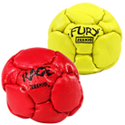 Zeekio Rage Red and Fury Yellow leather footbag 2-pack
