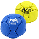 Zeekio Rage Blue and Fury Yellow leather footbag 2-pack