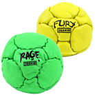 Zeekio Rage Neon Green and Fury Yellow leather footbag 2-pack
