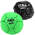 Zeekio Rage Neon Green and Fury Black leather footbag 2-pack