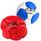 Zeekio Rage Red and Fury Blue and White leather footbag 2-pack