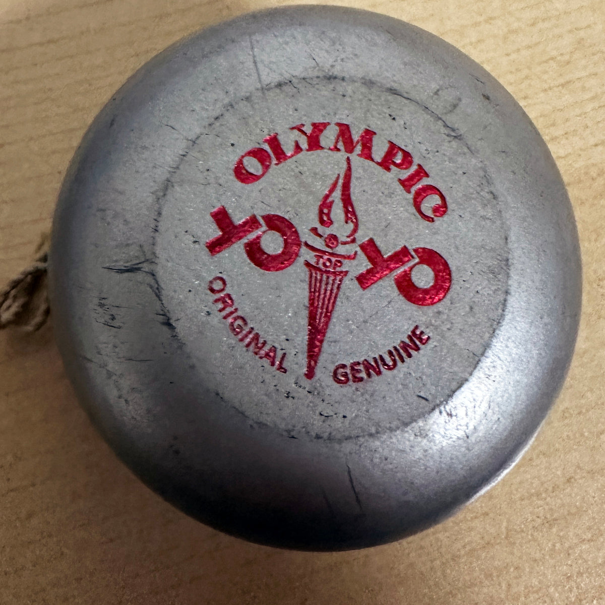 Vintage Wooden Olympic Yo-Yo Silver Good Cond.