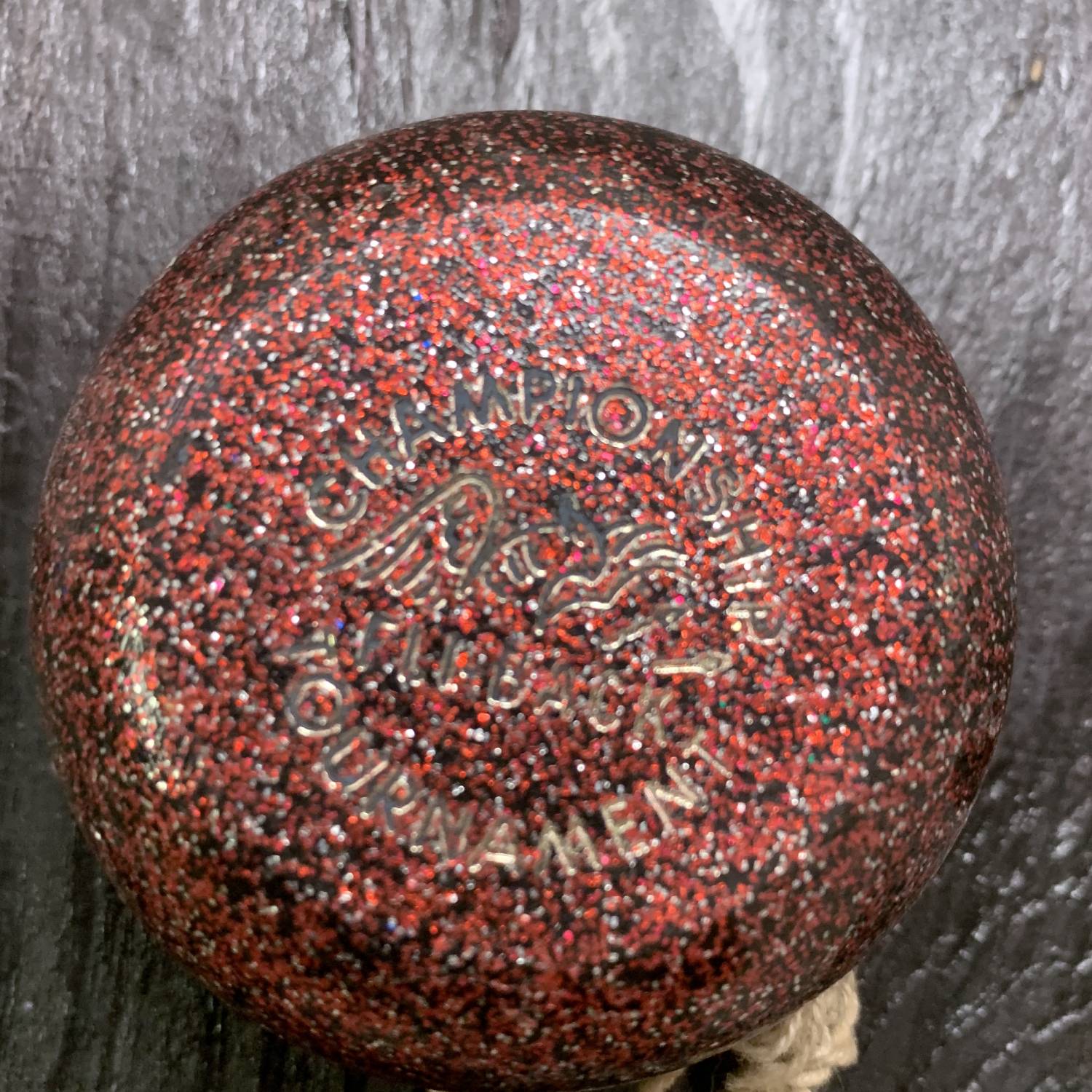 Vintage Fli-Back Wooden Championship Yo-Yo -Red Glitter 70s