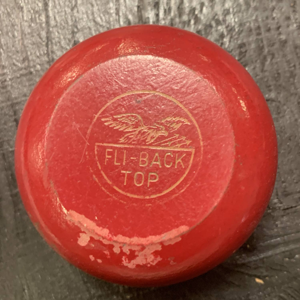 Vintage Fli-Back Wooden Yo-Yo Double Circle Eagle - two sided Stamp 50s