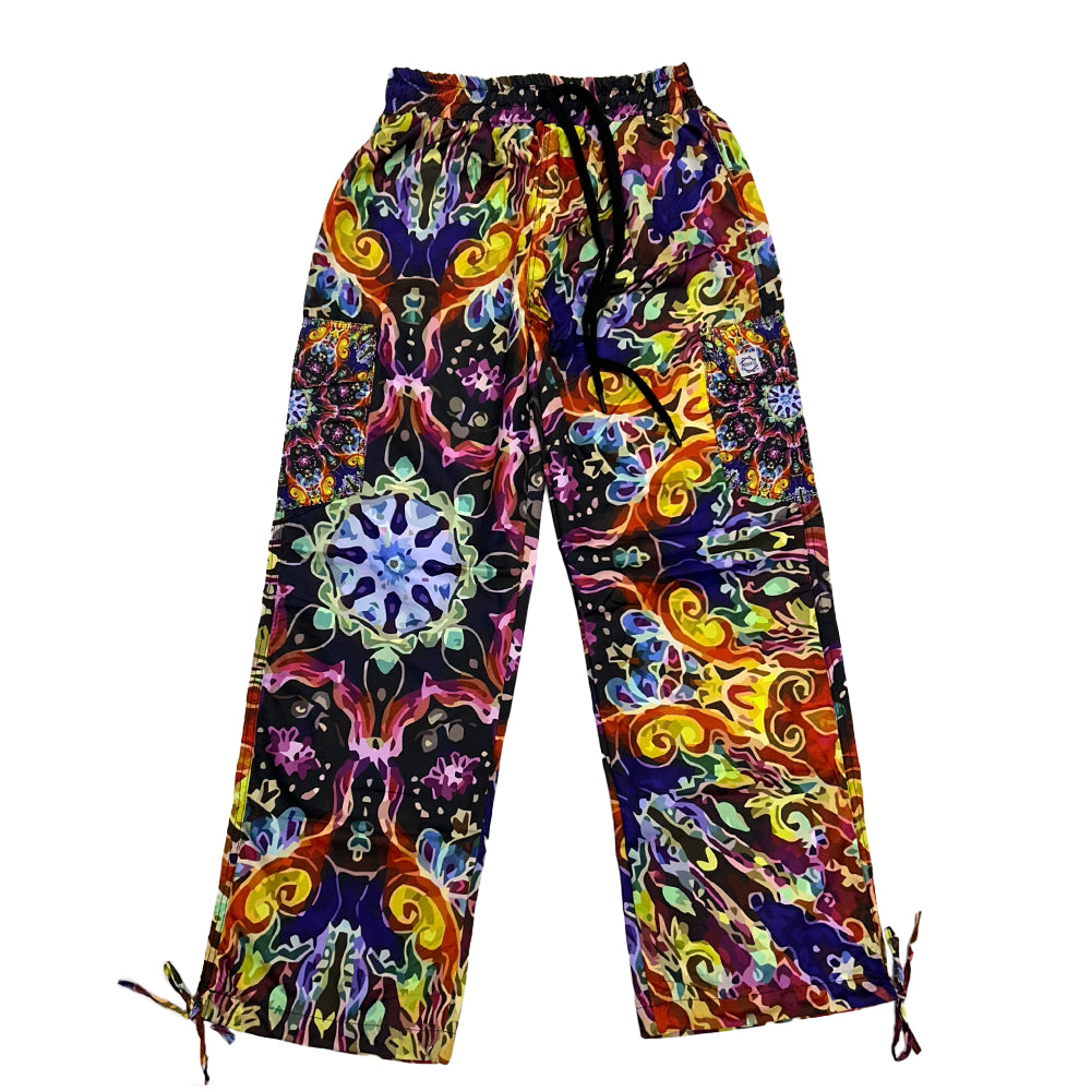 Mougee Festival Pants - Unisex Lightweight Rave Pants - Wide Leg, Adjustable Ankle Ties, Elastic Waist — view 16