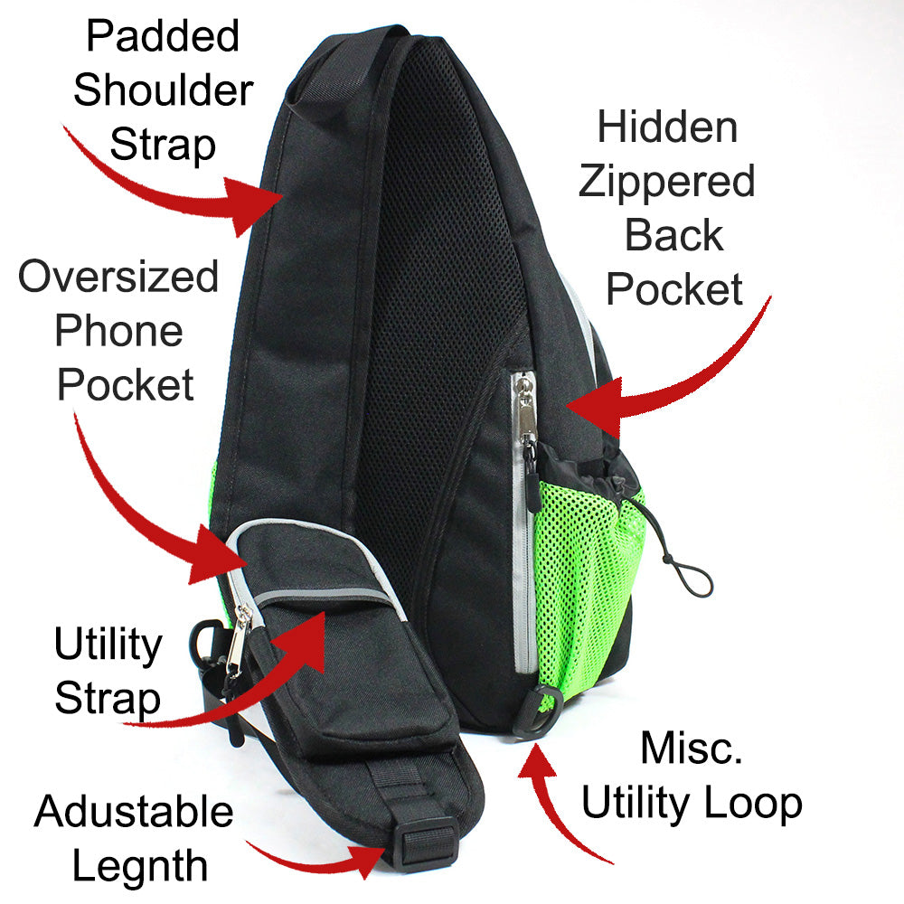 Pickle Monsters Pickleball Bag - Crossbody Sling Bag - Featuring the Pickle Monster Crew — view 4