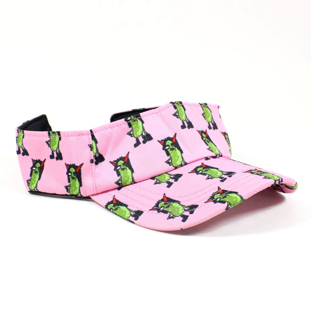 Pickle Monsters Adjustable Pickleball Visor - Adjustable One Size Fits All Sun Visor - Featuring the Dreaded Pickle Monster