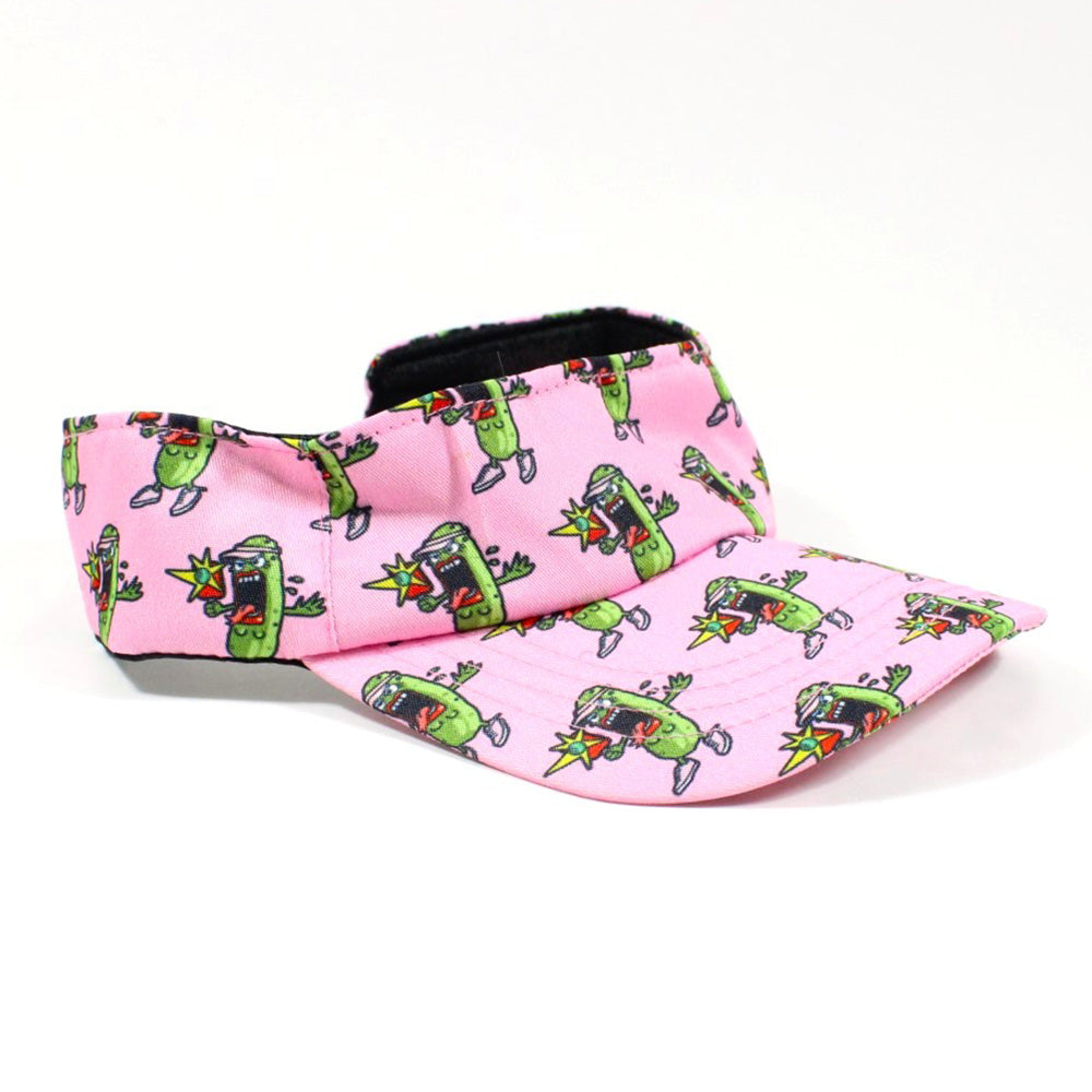 Pickle Monsters Adjustable Pickleball Visor - Adjustable One Size Fits All Sun Visor - Featuring the Dreaded Pickle Monster