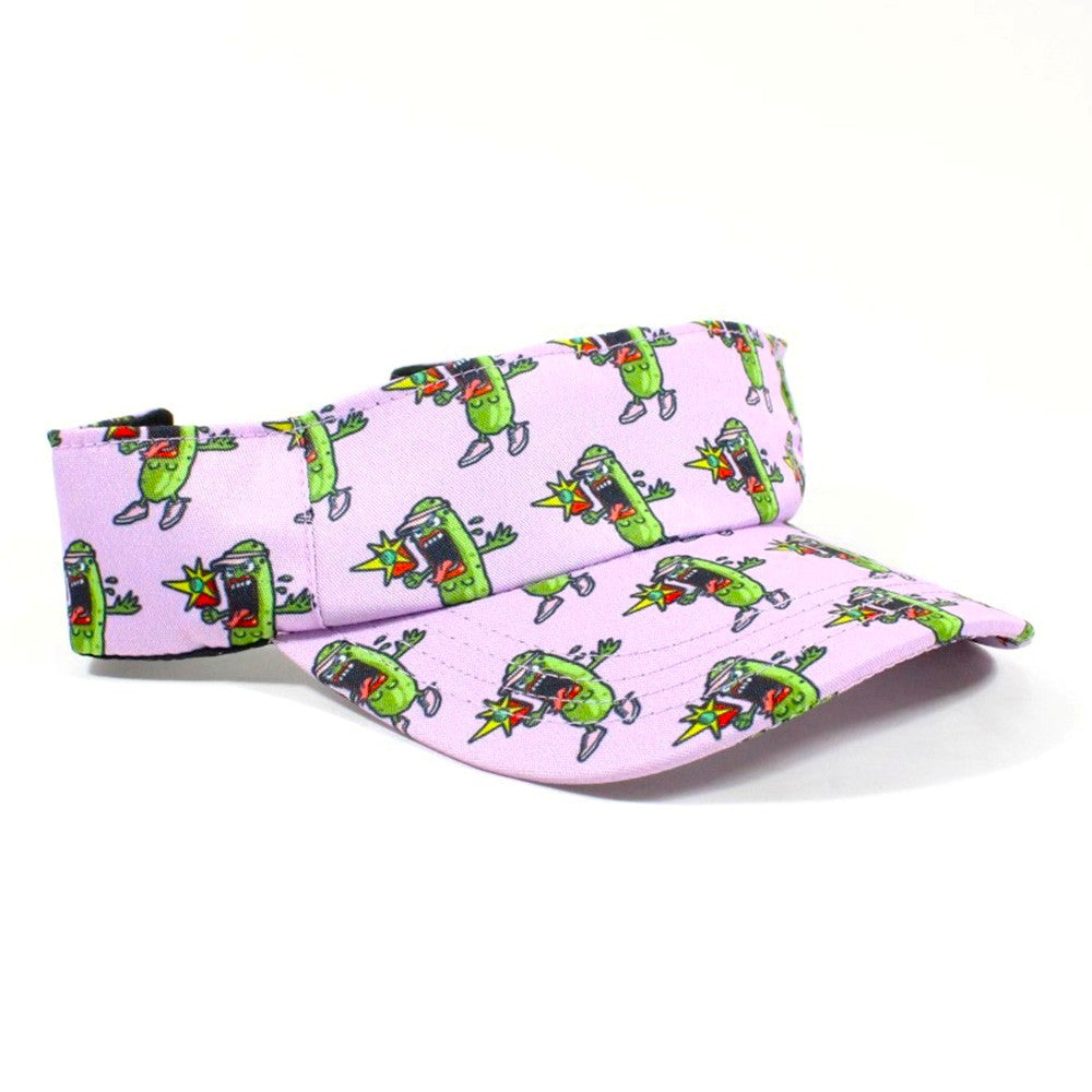 Pickle Monsters Adjustable Pickleball Visor - Adjustable One Size Fits All Sun Visor - Featuring the Dreaded Pickle Monster