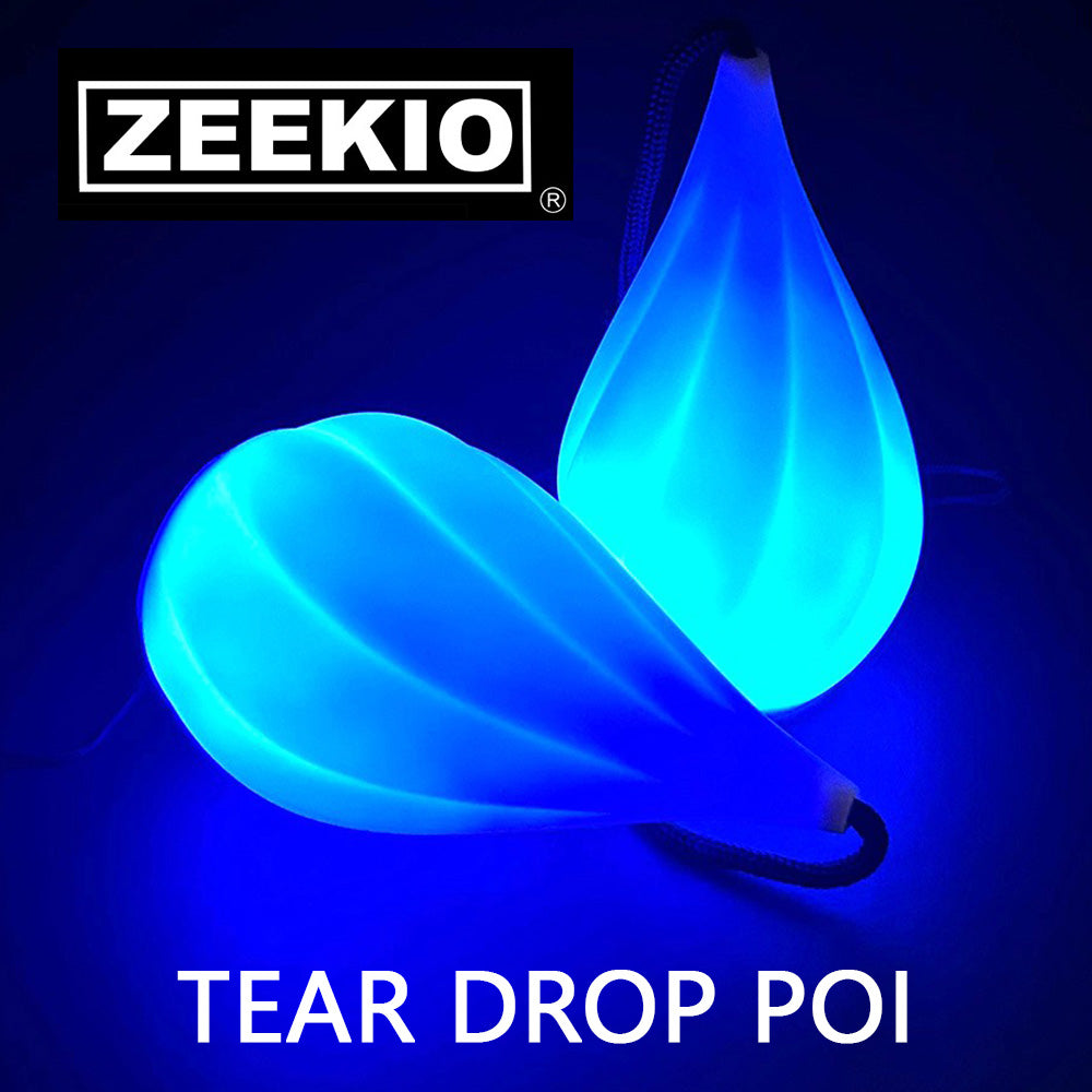 Zeekio LED Tear Drop Poi - Beginner to Pro - 8 Diffrent Settings - Multi-color LED Lights - Great for Raves and Carnivals