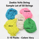 Zeekio Yo-Yo Strings - Sample Lot of Yo-Yo Strings -Assorted Styles - 50 Strings - (Color Combinations Vary)